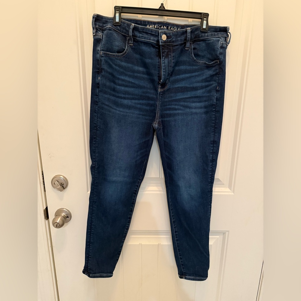 American Eagle Outfitters Women's Dark Blue SHORT Skinny Jeans